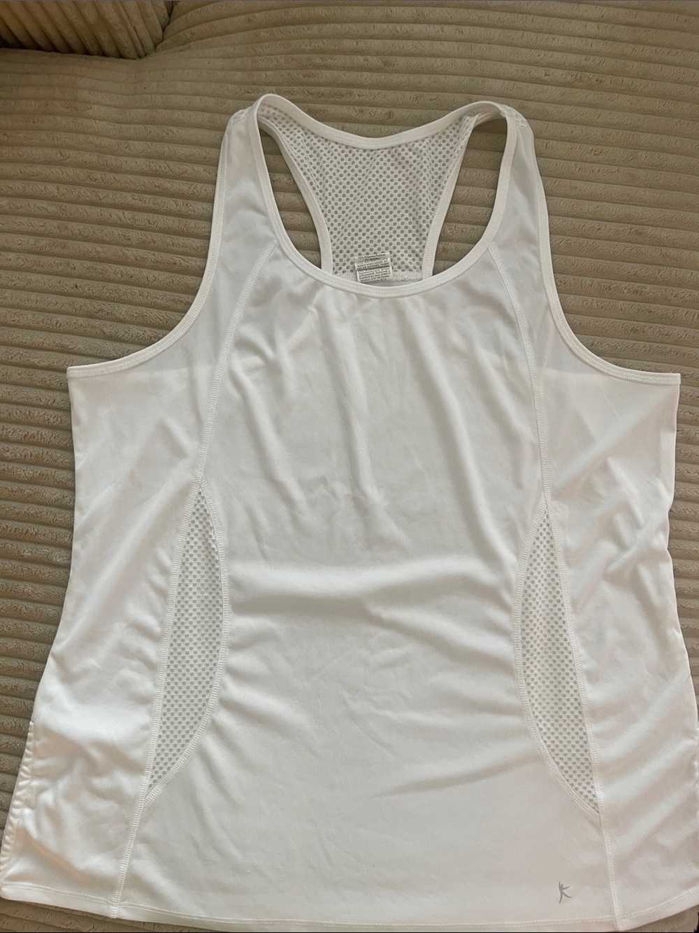 Danskin Now White Racerback Mesh-Panel Tank
